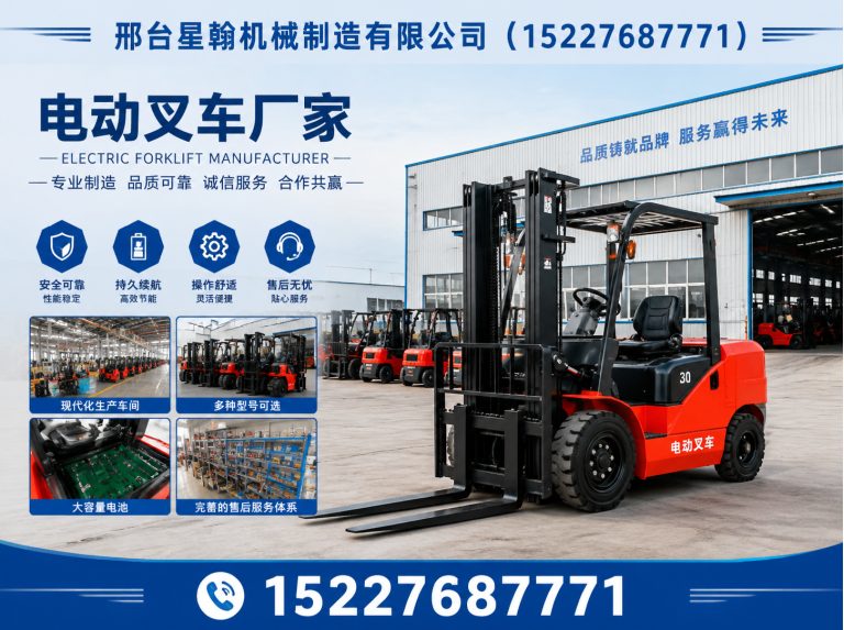 新河县座驾式电动叉车展示图